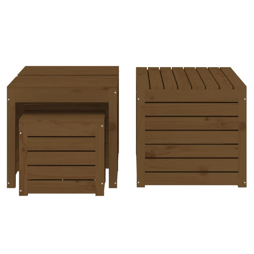Set Cassette da Giardino 4 pz ambra in Legno Massello di Pino - homemem39