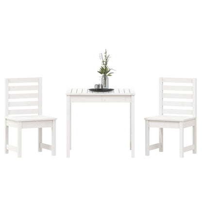 Set da Bistrot da Giardino 3pz Bianco in Legno Massello di Pino