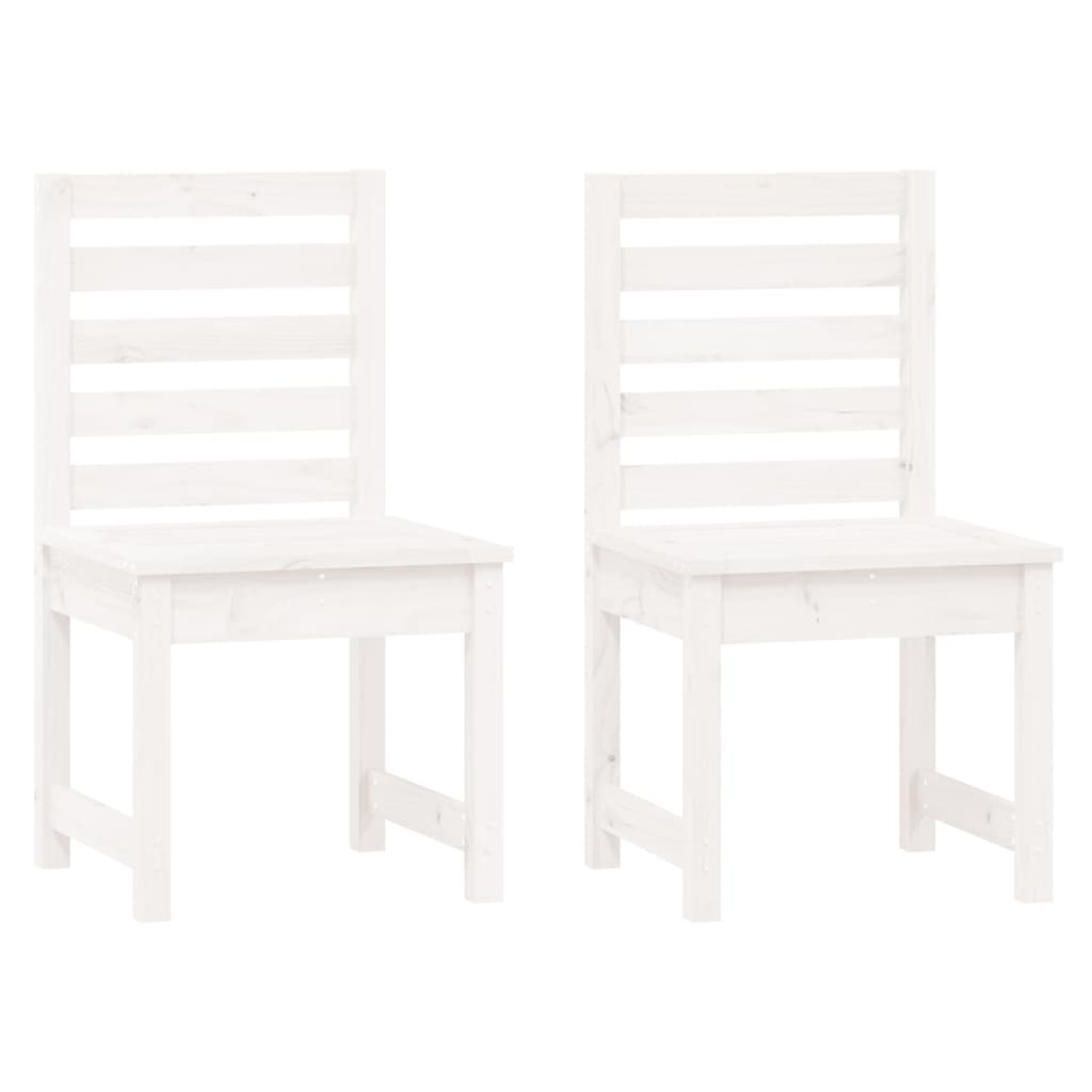Set da Bistrot da Giardino 3pz Bianco in Legno Massello di Pino