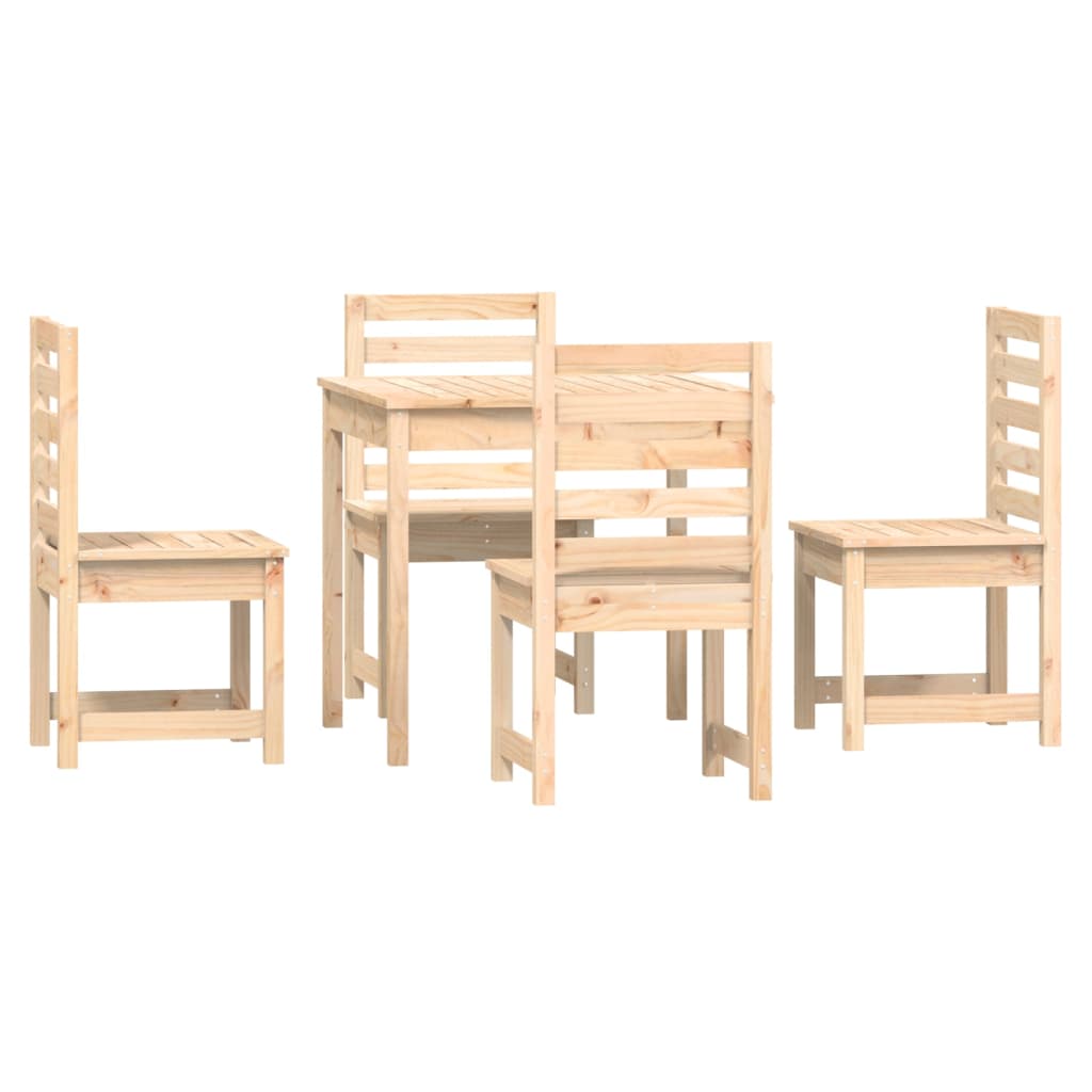 Set da Pranzo per Giardino 5 pz in Legno Massello di Pino - homemem39