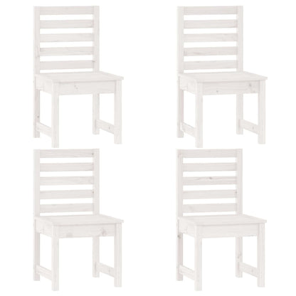 Set da Pranzo per Giardino 5pz Bianco in Legno Massello di Pino