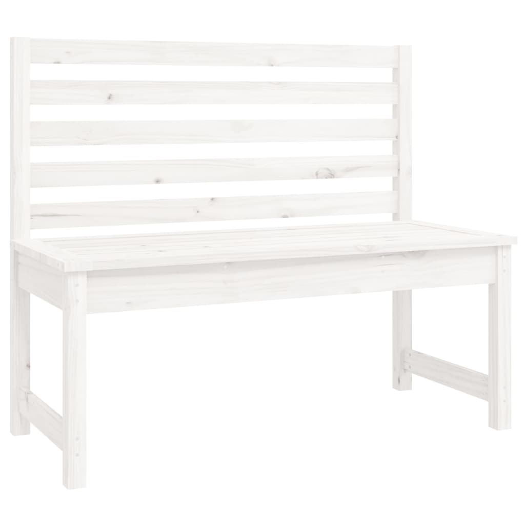 Set da Pranzo per Giardino 4pz Bianco in Legno Massello di Pino - homemem39
