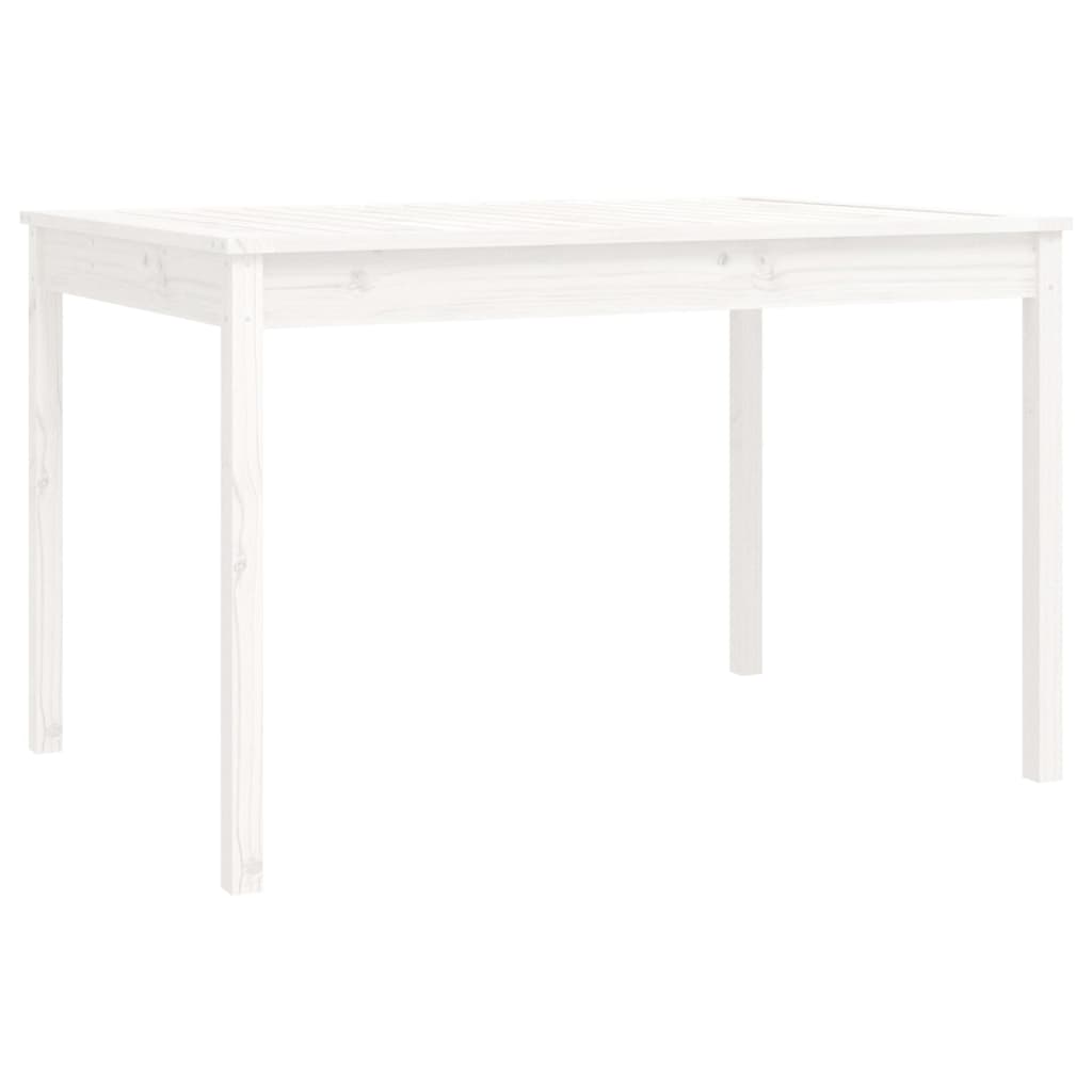 Set da Pranzo per Giardino 4pz Bianco in Legno Massello di Pino - homemem39