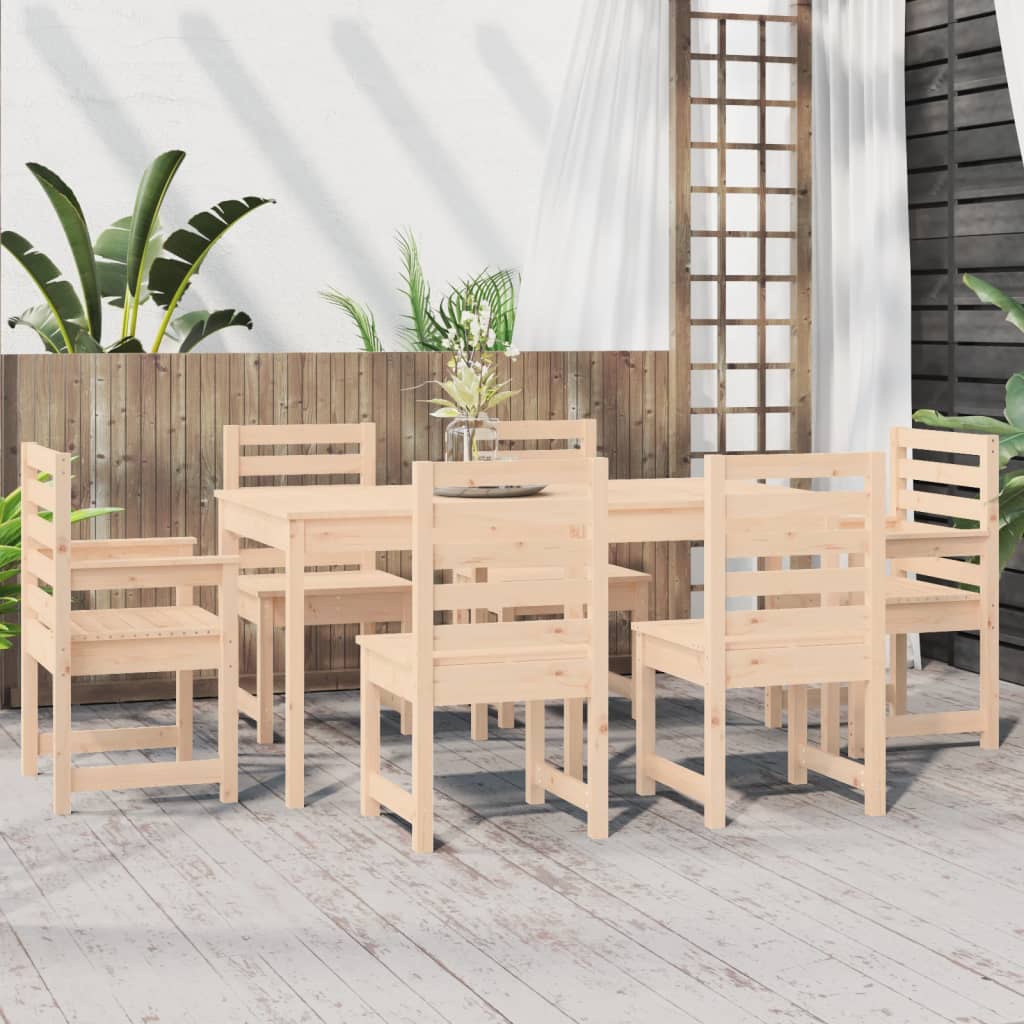 Set da Pranzo da Giardino 7 pz in Legno Massello di Pino - homemem39