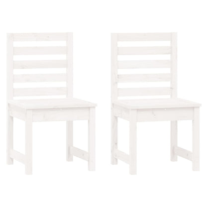 Set da Pranzo per Giardino 7pz Bianco in Legno Massello di Pino - homemem39