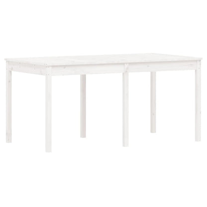 Set da Pranzo per Giardino 7pz Bianco in Legno Massello di Pino