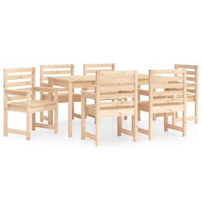 Set da Pranzo da Giardino 7 pz in Legno Massello di Pino