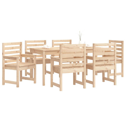 Set da Pranzo da Giardino 7 pz in Legno Massello di Pino