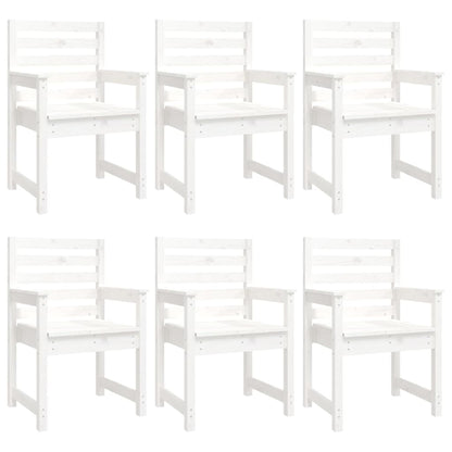 Set da Pranzo per Giardino 7pz Bianco in Legno Massello di Pino - homemem39
