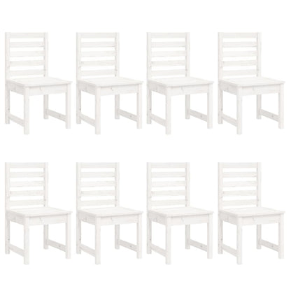 Set da Pranzo per Giardino 11pz Bianco Legno Massello di Pino