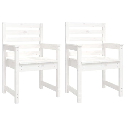 Set da Pranzo per Giardino 11pz Bianco Legno Massello di Pino