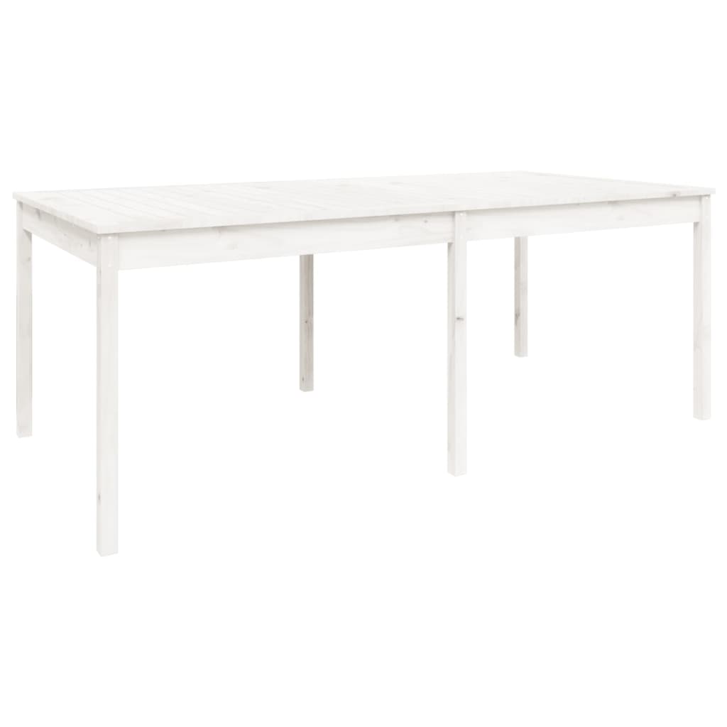 Set da Pranzo per Giardino 11pz Bianco Legno Massello di Pino
