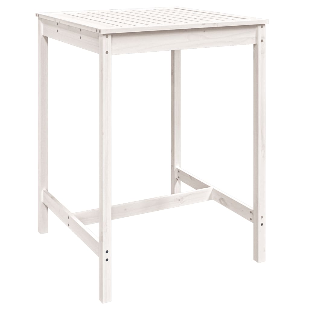 Set Bar da Giardino 3 pz Bianco in Legno Massello di Pino | homemem39