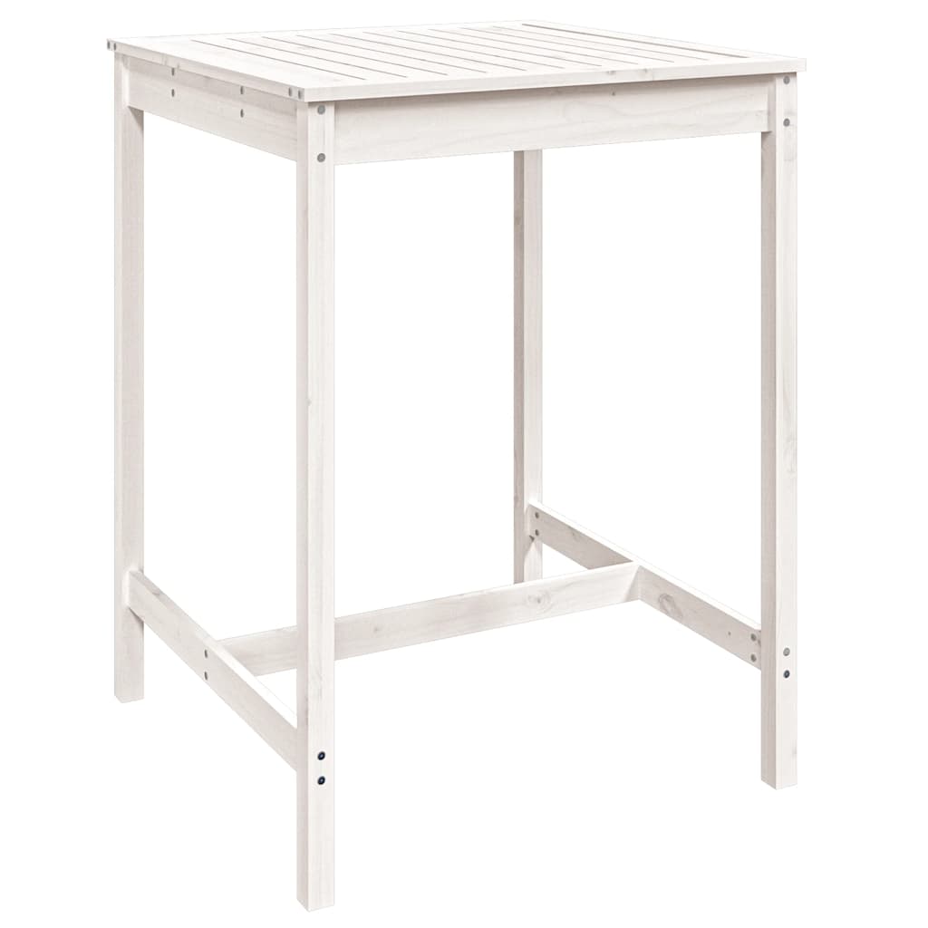 Set Bar da Giardino 5 pz Bianco in Legno Massello di Pino | homemem39
