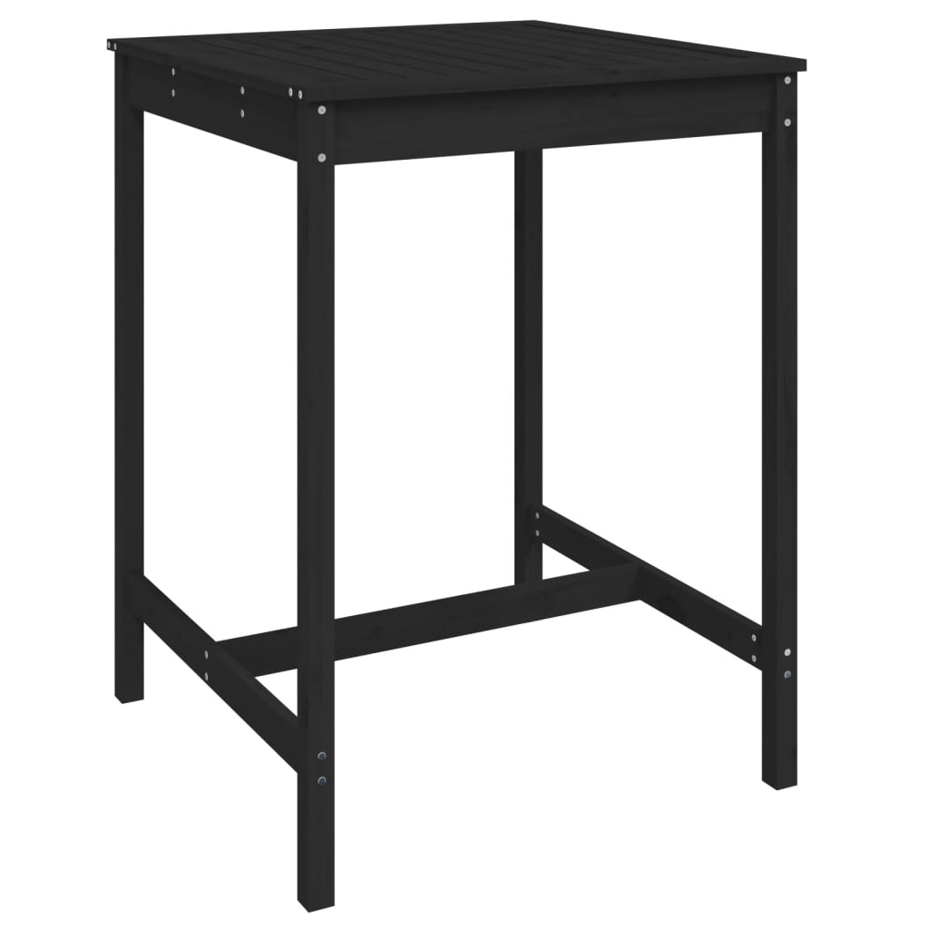 Set Bar da Giardino 5 pz Nero in Legno Massello di Pino - homemem39