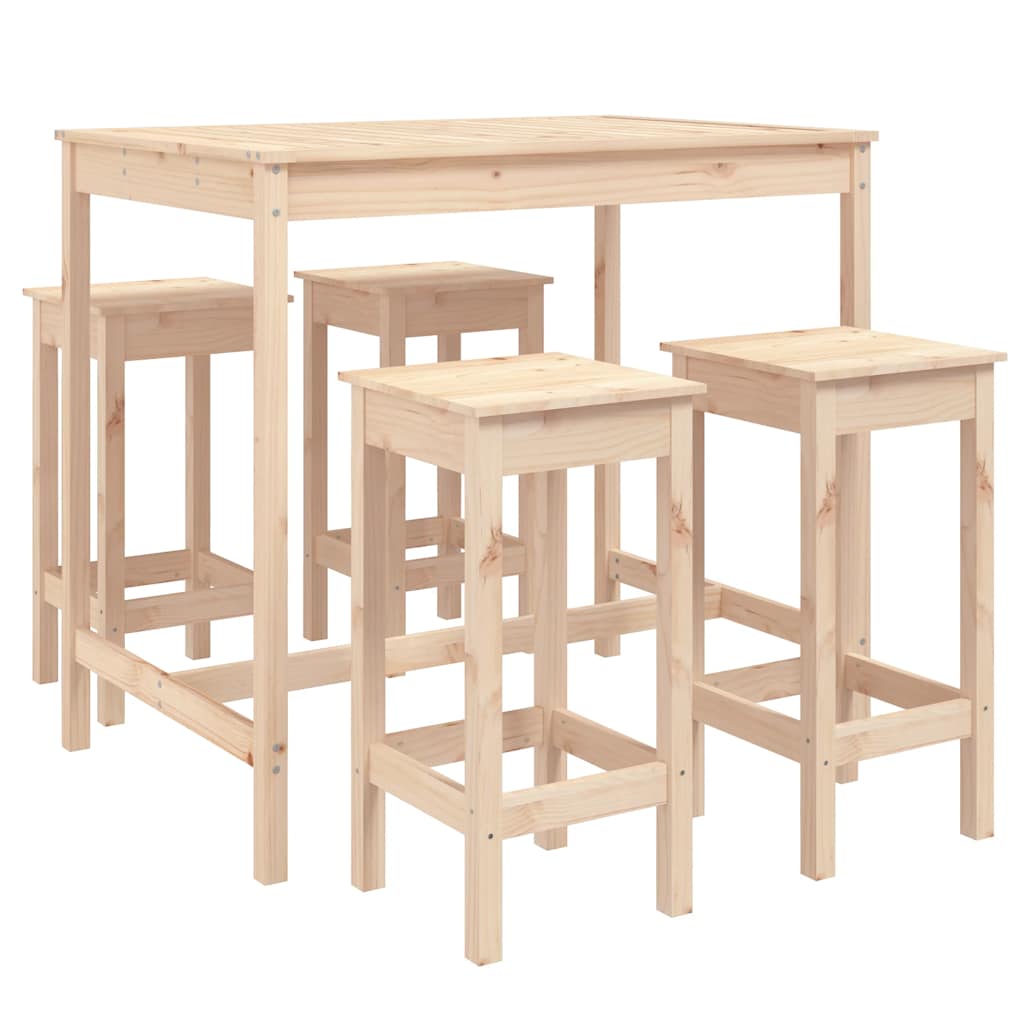 Set Bar da Giardino 5 pz in Legno Massello di Pino | homemem39