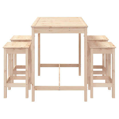 Set Bar da Giardino 5 pz in Legno Massello di Pino | homemem39