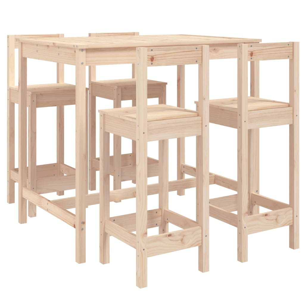 Set Bar da Giardino 5 pz in Legno Massello di Pino | homemem39