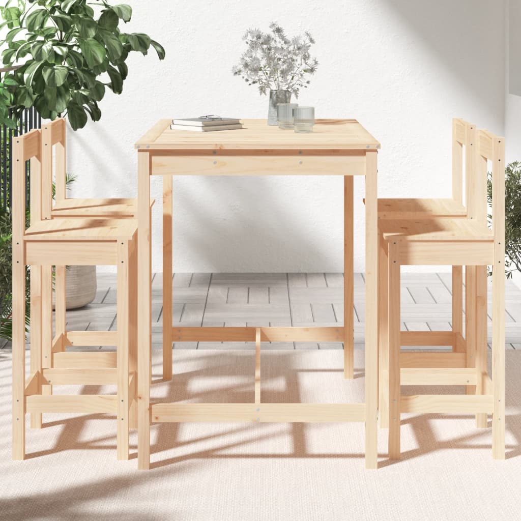 Set Bar da Giardino 5 pz in Legno Massello di Pino | homemem39