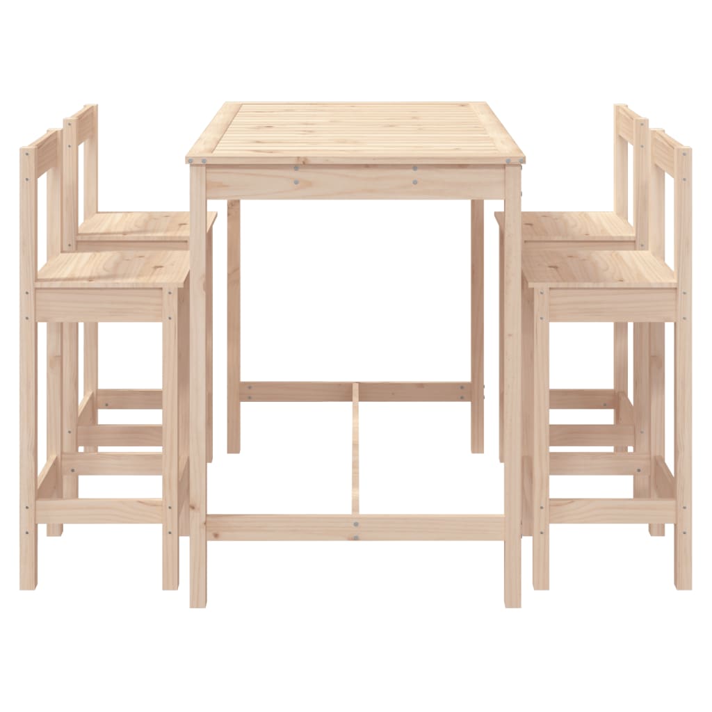 Set Bar da Giardino 5 pz in Legno Massello di Pino | homemem39
