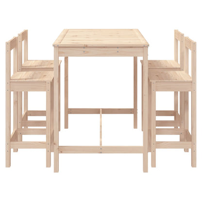 Set Bar da Giardino 5 pz in Legno Massello di Pino | homemem39