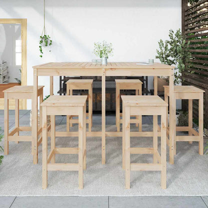 Set Bar da Giardino 7 pz in Legno Massello di Pino | homemem39