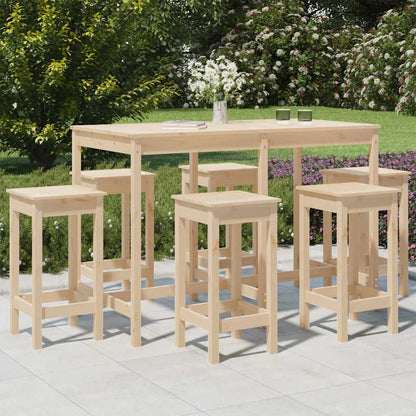 Set Bar da Giardino 7 pz in Legno Massello di Pino | homemem39