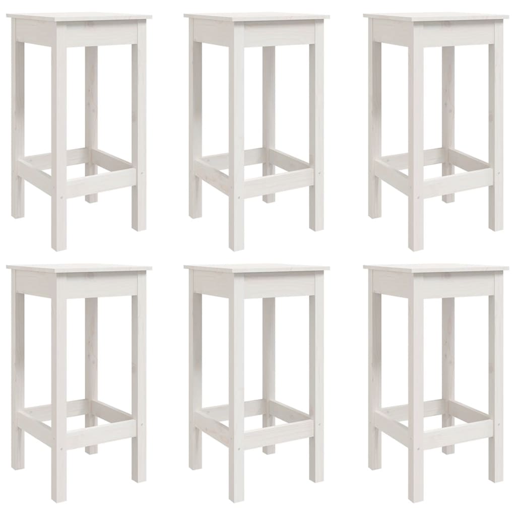 Set Bar da Giardino 7 pz Bianco in Legno Massello di Pino - homemem39