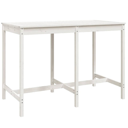 Set Bar da Giardino 7 pz Bianco in Legno Massello di Pino | homemem39