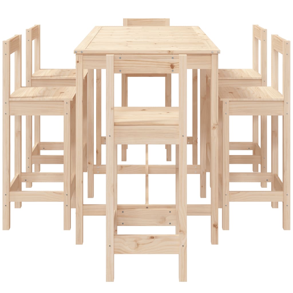 Set Bar da Giardino 7 pz in Legno Massello di Pino | homemem39