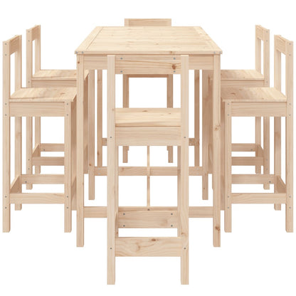 Set Bar da Giardino 7 pz in Legno Massello di Pino | homemem39