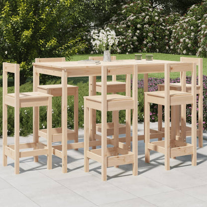 Set Bar da Giardino 7 pz in Legno Massello di Pino | homemem39