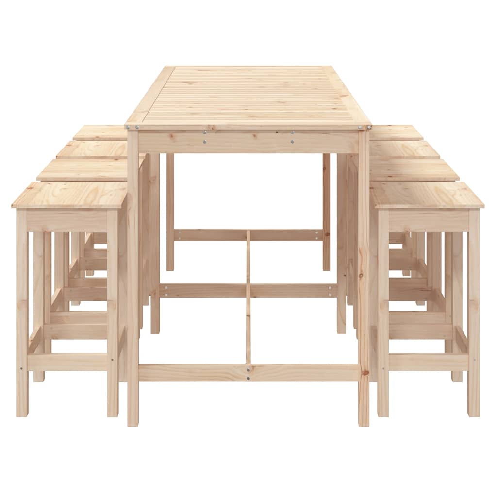Set Bar da Giardino 9 pz in Legno Massello di Pino | homemem39