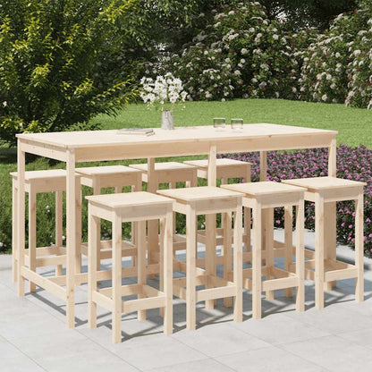 Set Bar da Giardino 9 pz in Legno Massello di Pino | homemem39