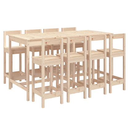 Set Bar da Giardino 9 pz in Legno Massello di Pino | homemem39