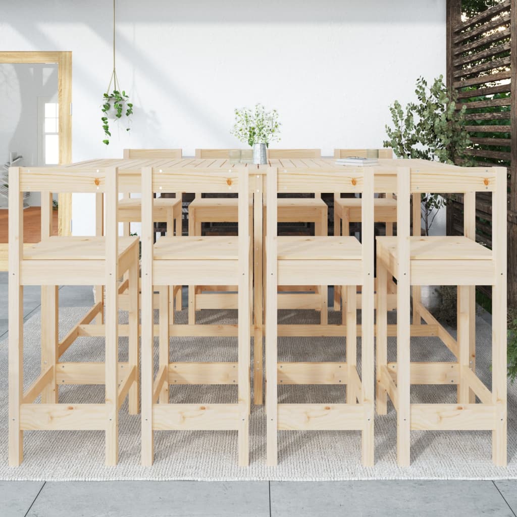 Set Bar da Giardino 9 pz in Legno Massello di Pino | homemem39