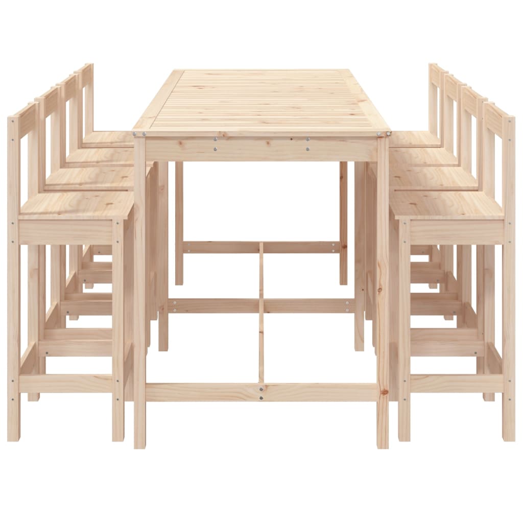 Set Bar da Giardino 9 pz in Legno Massello di Pino | homemem39