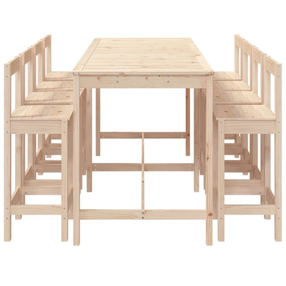 Set Bar da Giardino 9 pz in Legno Massello di Pino | homemem39
