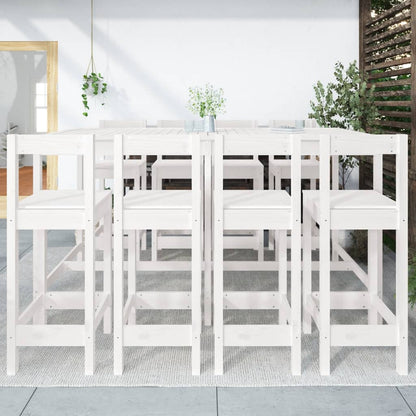 Set Bar da Giardino 9 pz Bianco in Legno Massello di Pino | homemem39