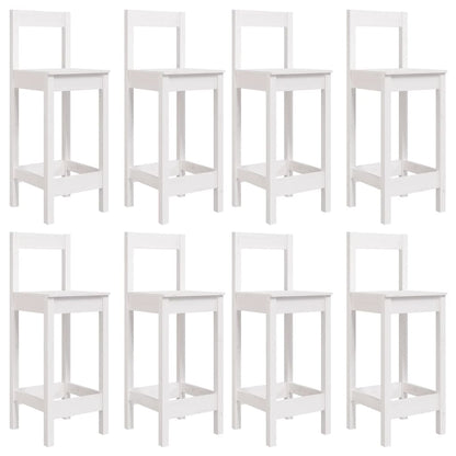 Set Bar da Giardino 9 pz Bianco in Legno Massello di Pino | homemem39
