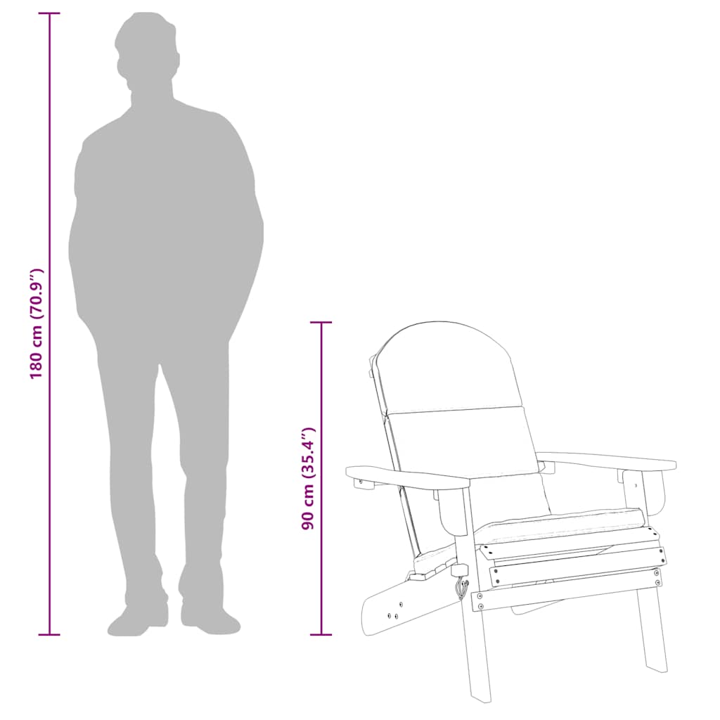Sedia Adirondack da Giardino con Cuscini Legno Massello Acacia - homemem39