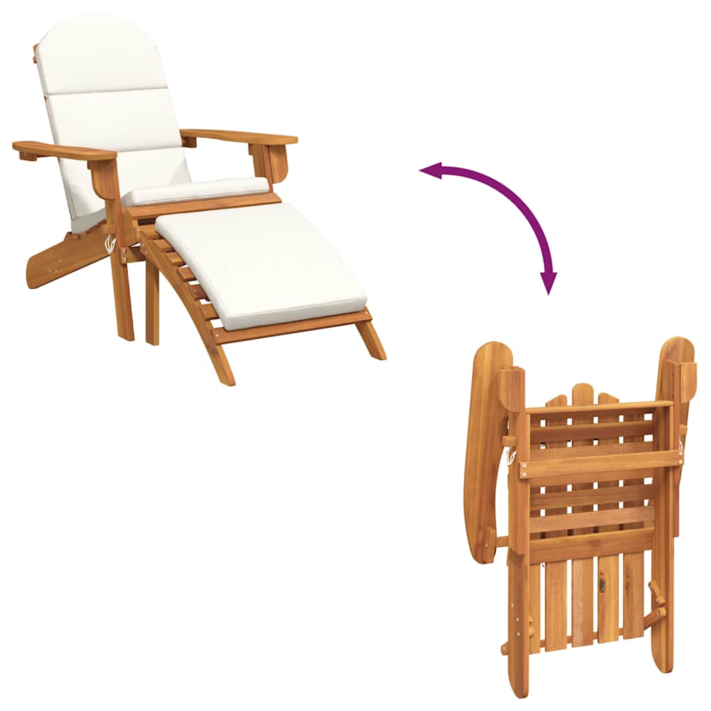 Sedia Adirondack Giardino con Poggiapiedi Legno Massello Acacia | homemem39