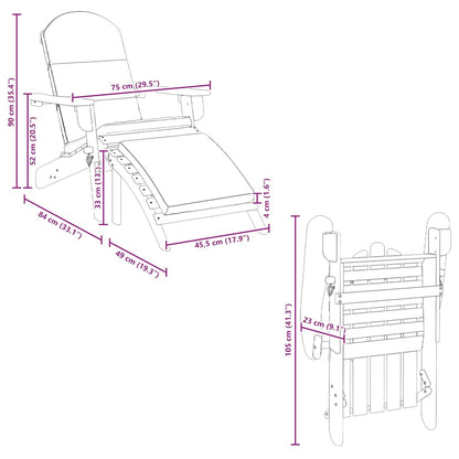 Sedia Adirondack Giardino con Poggiapiedi Legno Massello Acacia - homemem39