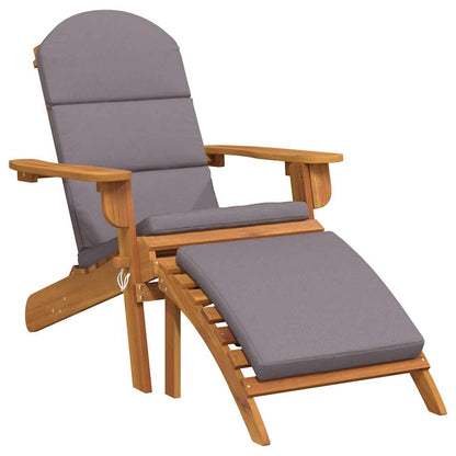 Sedia Adirondack Giardino con Poggiapiedi Legno Massello Acacia
