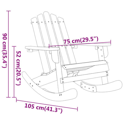 Sedia a Dondolo Adirondack in Legno Massello di Acacia | homemem39