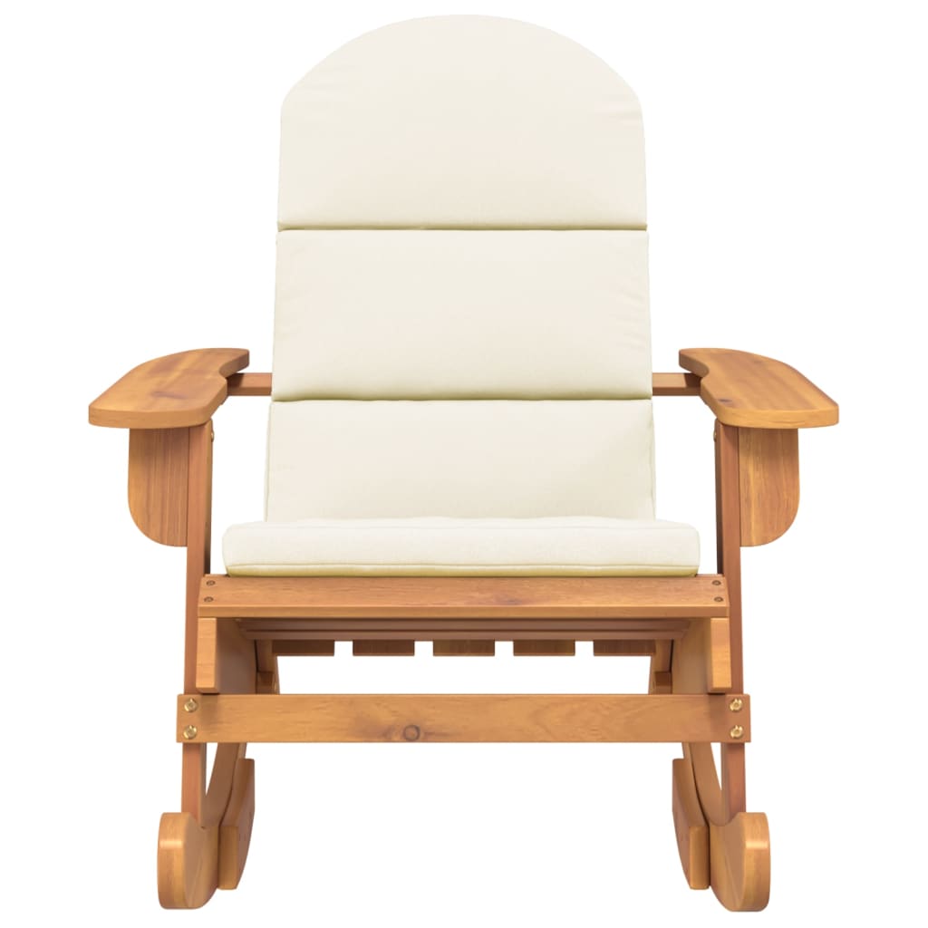 Sedia a Dondolo Adirondack con Cuscini Legno Massello di Acacia | homemem39