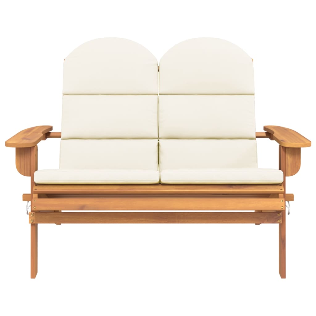 Panchina Giardino Adirondack Cuscini 126 cm Massello di Acacia - homemem39