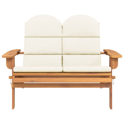 Panchina Giardino Adirondack Cuscini 126 cm Massello di Acacia - homemem39