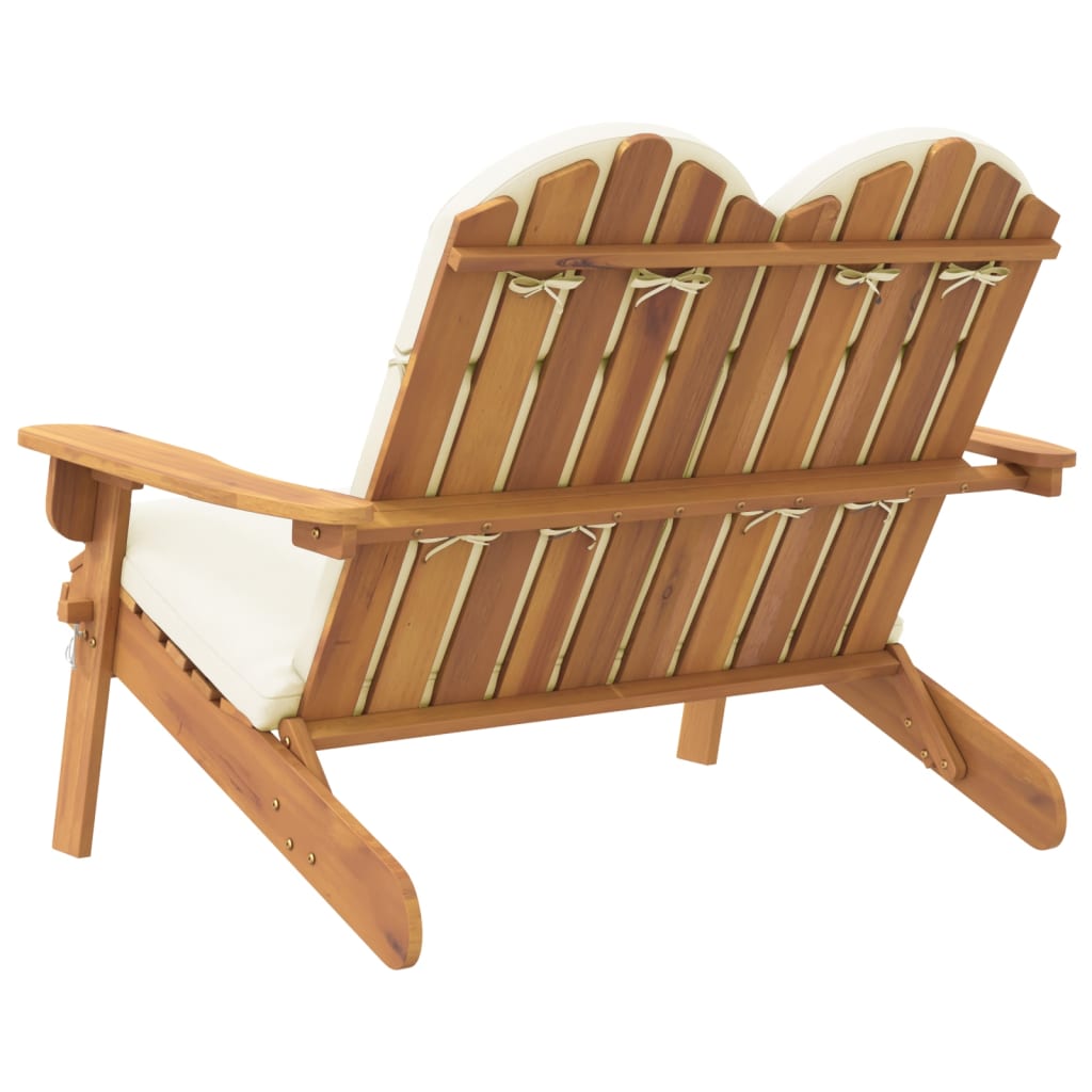 Panchina Giardino Adirondack Cuscini 126 cm Massello di Acacia - homemem39