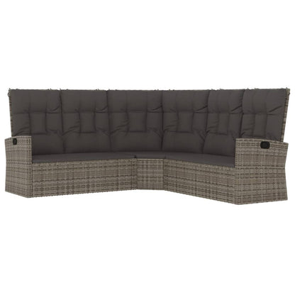 Set Divani da Giardino 3 pz con Cuscini in Polyrattan Grigio | homemem39